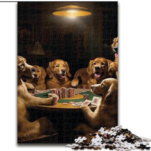 Puzzle für Erwachsene, 1000 Teile, Hunde Spielen Poker, Puzzle aus Pappe, interaktives Familienspiel, Denksportgeschenk, Lernspielzeug, 1000 Teile(26x38cm) von XHAXING