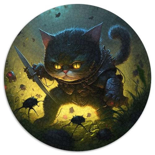 Puzzle für Erwachsene, 1000 Teile, Katzen-Puzzle, rund, Denksportaufgabe für Teenager, (Größe 67,5 x 67,5 cm) von XHAXING