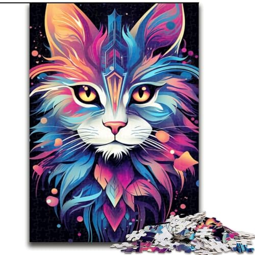 Puzzle für Erwachsene, 1000 Teile, Katzen-Puzzle aus Holz, ideales Urlaubs- oder Geburtstagsgeschenk, Partyspiel-Spielzeug, 1000 Teile(50x75cm) von XHAXING