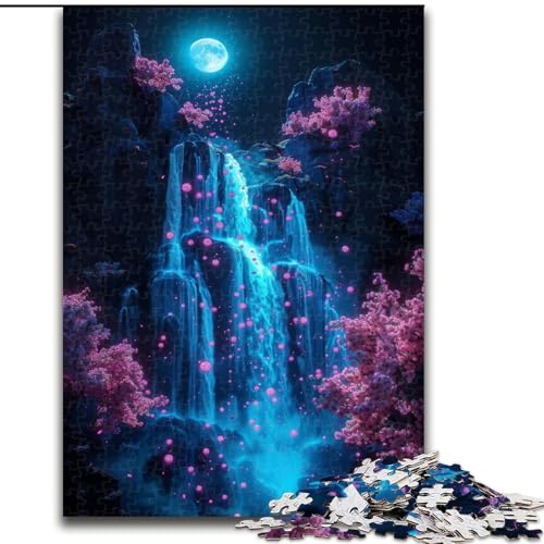 Puzzle für Erwachsene, 1000 Teile, Kirschblüten-Wasserfall, Puzzle aus Holz, lehrreich und unterhaltsam, Indoor-Spiel für die Heimdekoration, 1000 Teile(50x75cm) von XHAXING