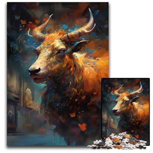 Puzzle für Erwachsene, 1000 Teile, Kuh-Puzzle für Erwachsene, ideal für Familienspaß, Entspannung, 26x38cm von XHAXING