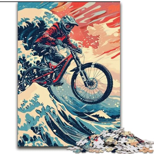 Puzzle für Erwachsene, 1000 Teile, Kunst-Mountainbike-Puzzle aus Holz, Eltern, Partner, Freunde – ab 14 Jahren, 1000 Teile(50x75cm) von XHAXING