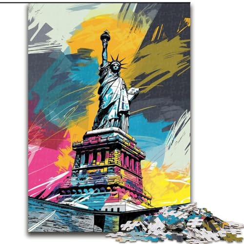 Puzzle für Erwachsene, 1000 Teile, Kunst-Puzzle Freiheitsstatue aus Holz, Eltern, Partner, Freunde – ab 14 Jahren, 1000 Teile(50x75cm) von XHAXING