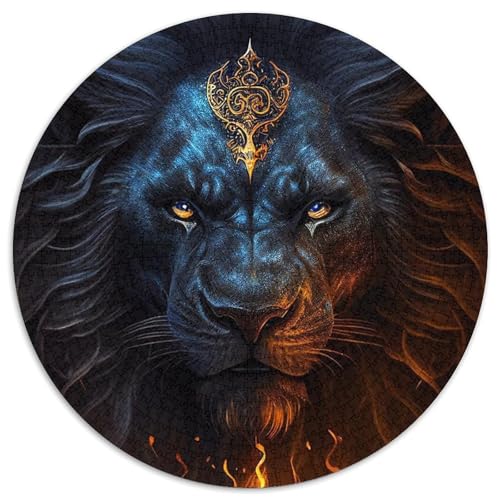 Puzzle für Erwachsene, 1000 Teile, Löwe, rund, Papierpuzzle, Denksportaufgabe, Geschenk, pädagogische Aktivität für Teenager (Größe 67,5 x 67,5 cm) von XHAXING