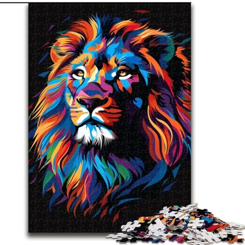 Puzzle für Erwachsene, 1000 Teile, Löwe mit Kopfhörern und Sonnenbrille, Puzzle aus Pappe, interaktives Familienspiel, Denksportgeschenk, Lernspielzeug, 1000 Teile(26x38cm) von XHAXING
