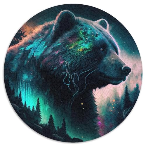 Puzzle für Erwachsene, 1000 Teile, Lumos-Bären, rund, aus Pappe, anspruchsvolles Denkspiel für Teenager, perfekt als Heimdekoration oder Geschenk (67,5 x 67,5 cm) von XHAXING