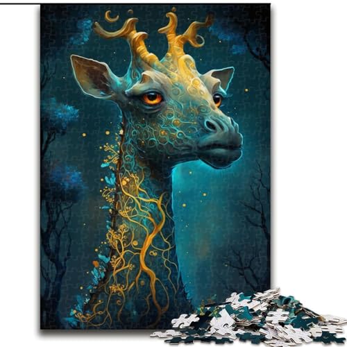 Puzzle für Erwachsene, 1000 Teile, Magisches Giraffen-Puzzle aus Pappe, anspruchsvolles Denkspiel für Teenager, unterhaltsames interaktives Spiel für die ganze Familie, 1000 Teile(26x38cm) von XHAXING