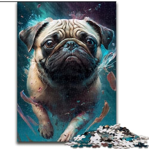 Puzzle für Erwachsene, 1000 Teile, Mops-Malpuzzle aus Pappe, anspruchsvolles Denkspiel für Teenager, Spaß für den Familienspieleabend, 1000 Teile(26x38cm) von XHAXING