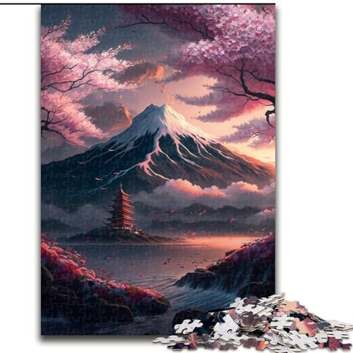 Puzzle für Erwachsene, 1000 Teile, Mount Fuji-Puzzle aus Pappe, anspruchsvolles Denkspiel für Teenager, unterhaltsames interaktives Spiel für die ganze Familie, 1000 Teile(26x38cm) von XHAXING