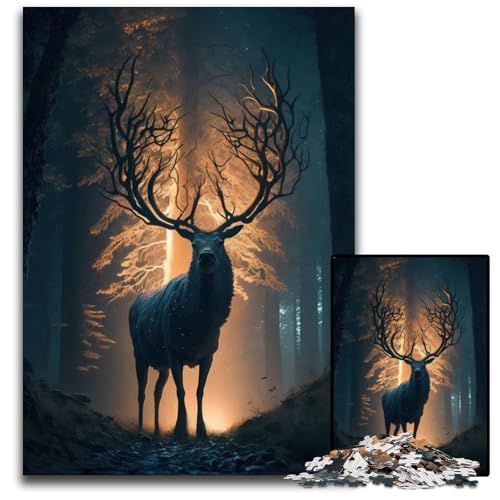 Puzzle für Erwachsene, 1000 Teile, Mythisches Landhirsch-Puzzle aus Holz für Erwachsene, Denkspiel für Teenager und Familieninteraktion, 50x75cm Puzzle für Erwachsene, 1000 Teile, Mythisches Landhirsch-Puzzle aus Holz für Erwachsene, Denkspiel für Teenager und Familieninteraktion, 50x75cm von XHAXING
