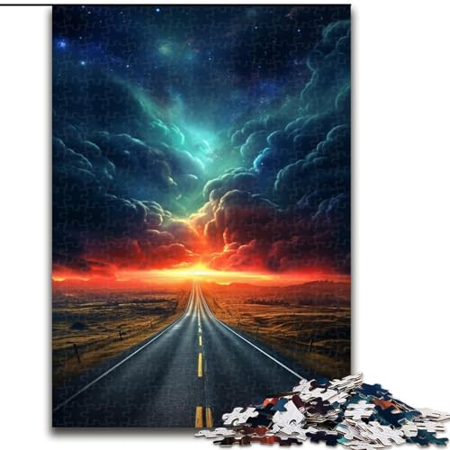 Puzzle für Erwachsene, 1000 Teile, Neon-Alien-Landschaft, aus Pappe, interaktives Familienspiel, Denksportgeschenk, Lernspielzeug, 1000 Teile(26x38cm) von XHAXING