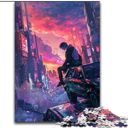 Puzzle für Erwachsene, 1000 Teile, Neon City-Puzzle aus Pappe, ideales Weihnachts- oder Geburtstagsgeschenk, Partyspiel-Spielzeug, 1000 Teile(26x38cm) von XHAXING