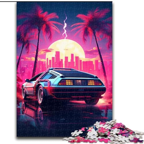 Puzzle für Erwachsene, 1000 Teile, Neon-Cool-Sportwagen-Puzzle aus Pappe, anspruchsvolles DIY-Denkspiel, interaktives Familienspiel, 1000 Teile(26x38cm) von XHAXING