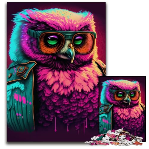 Puzzle für Erwachsene, 1000 Teile, Neon-Eule, Holzpuzzle für Erwachsene, Denkspiel für Teenager und Familieninteraktion, 50x75cm Puzzle für Erwachsene, 1000 Teile, Neon-Eule, Holzpuzzle für Erwachsene, Denkspiel für Teenager und Familieninteraktion, 50x75cm von XHAXING