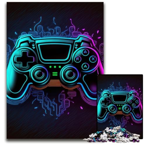 Puzzle für Erwachsene, 1000 Teile, Neon-Spiel, Papp-Puzzles für Erwachsene, perfekte Dekoration für Zuhause oder das Büro, 26x38cm von XHAXING