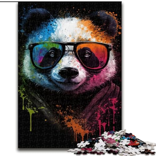 Puzzle für Erwachsene, 1000 Teile, Panda mit Sonnenbrille, Puzzle aus Pappe, anspruchsvolles Denkspiel für Teenager, unterhaltsames interaktives Spiel für die ganze Familie, 1000 Teile(26x38cm) von XHAXING