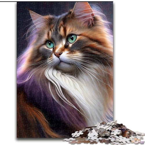 Puzzle für Erwachsene, 1000 Teile, Porträt Einer schönen Katze, Puzzle aus Pappe, interaktives Familienspiel, Denksportgeschenk, Lernspielzeug, 1000 Teile(26x38cm) von XHAXING
