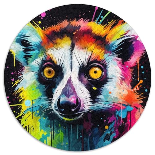 Puzzle für Erwachsene, 1000 Teile, Psychedelischer Lemur, anspruchsvolle Puzzles, entwickelt Hand-Auge-Koordinationsfähigkeiten, (67,5 x 67,5 cm) von XHAXING