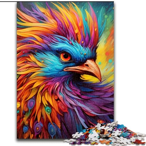 Puzzle für Erwachsene, 1000 Teile, Psychedelischer Phönixvogel, aus Holz, lustiges Basteln für die ganze Familie, perfekt für Geburtstage, Feiertage, 1000 Stück(50x75cm) von XHAXING
