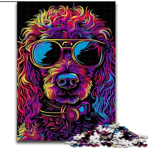 Puzzle für Erwachsene, 1000 Teile, Pudel DJ Neon, Puzzle aus Holz, mit interaktivem Familienspiel, Kinder ab 14 Jahren, 1000 Teile(50x75cm) von XHAXING