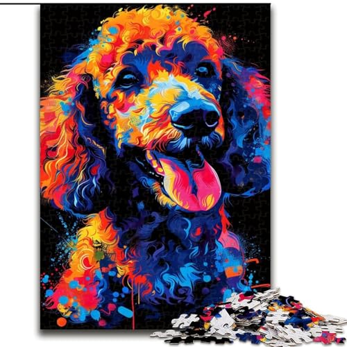 Puzzle für Erwachsene, 1000 Teile, Pudel-DJ-Neon-Puzzle aus Pappe, entspannende Unterhaltung, Heimdekoration, 1000 Teile(26x38cm) von XHAXING
