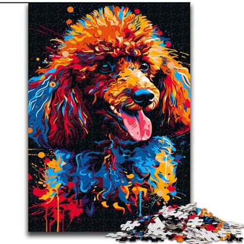Puzzle für Erwachsene, 1000 Teile, Pudel-DJ-Neon-Puzzle aus Pappe, ideales Weihnachts- oder Geburtstagsgeschenk, Partyspiel-Spielzeug, 1000 Teile(26x38cm) von XHAXING