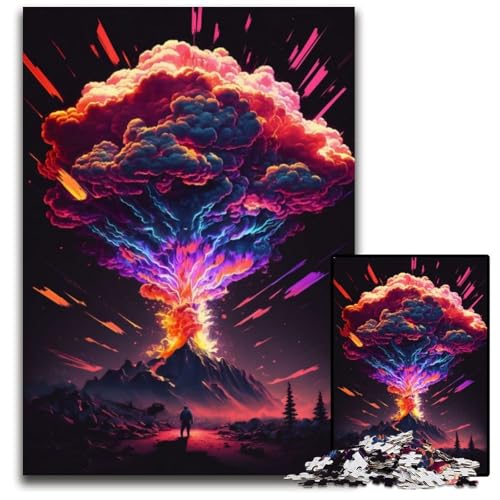 Puzzle für Erwachsene, 1000 Teile, Regenbogen-Explosion, Holzpuzzle für Erwachsene, perfekte Dekoration für Zuhause oder das Büro, 26 x 38 cm von XHAXING