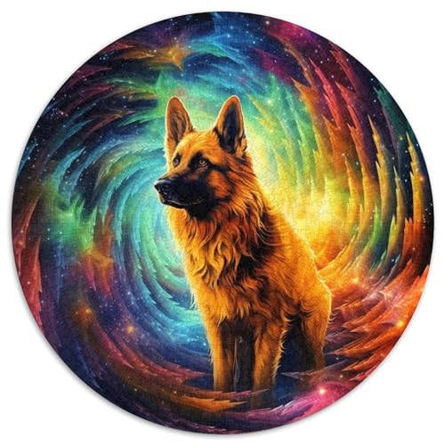 Puzzle für Erwachsene, 1000 Teile, Regenbogen-Puzzle mit deutschem Schäferhund, Stressabbau für Teenager, Cooles, einzigartiges Geschenk für die Familie (67,5 x 67,5 cm) von XHAXING