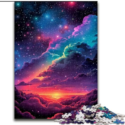 Puzzle für Erwachsene, 1000 Teile, Regenbogen-Universum-Puzzle aus Holz, Eltern, Partner, Freunde – ab 14 Jahren, 1000 Teile(50x75cm) von XHAXING