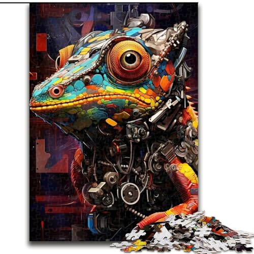 Puzzle für Erwachsene, 1000 Teile, Roboter-Chamäleon-Puzzle aus Pappe, mit interaktivem Familienspiel, Kinder ab 14 Jahren, 1000 Teile(26x38cm) von XHAXING