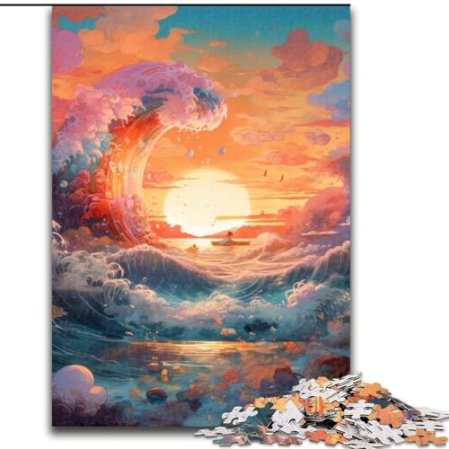 Puzzle für Erwachsene, 1000 Teile, Sonne auf dem Meer, Puzzle aus Holz, interaktives Familienspiel, Denksportgeschenk, Lernspielzeug, 1000 Teile(50x75cm) von XHAXING