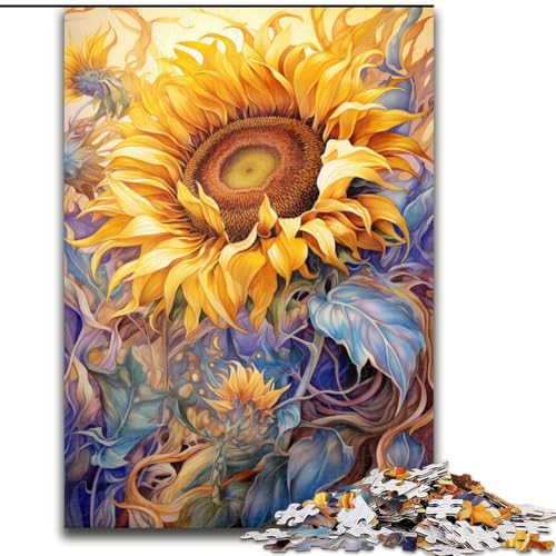 Puzzle für Erwachsene, 1000 Teile, Sonnenblumen-Puzzle aus Holz, Eltern, Partner, Freunde – ab 14 Jahren, 1000 Teile(50x75cm) von XHAXING