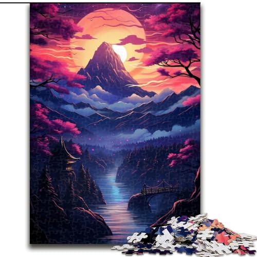 Puzzle für Erwachsene, 1000 Teile, Sonnenuntergang über der Stadt mit Bäumen, Puzzle aus Pappe, interaktives Familienspiel, Denksportgeschenk, Lernspielzeug, 1000 Teile(26x38cm) von XHAXING