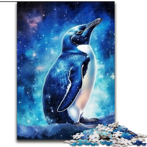 Puzzle für Erwachsene, 1000 Teile, Sternenhimmel-Pinguin-Puzzle aus Pappe, anspruchsvolles Denkspiel für Teenager, unterhaltsames interaktives Spiel für die ganze Familie, 1000 Teile(26x38cm) von XHAXING