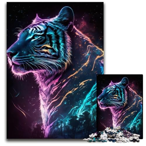 Puzzle für Erwachsene, 1000 Teile, Synthwave Tiger, Papppuzzle für Erwachsene, Denkspiel für Teenager und Familieninteraktion, 26x38cm Puzzle für Erwachsene, 1000 Teile, Synthwave Tiger, Papppuzzle für Erwachsene, Denkspiel für Teenager und Familieninteraktion, 26x38cm von XHAXING