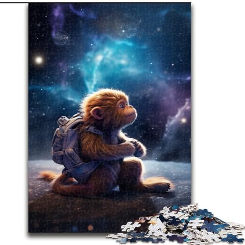 Puzzle für Erwachsene, 1000 Teile, Tier-Affen-Puzzle aus Holz, anspruchsvolles Denkspiel für Teenager, Spaß für den Familienspielabend, 1000 Teile(50x75cm) von XHAXING