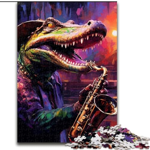 Puzzle für Erwachsene, 1000 Teile, Tier-Nilkrokodile, Puzzle aus Holz, anspruchsvolles Denkspiel für Teenager, unterhaltsames interaktives Spiel für die ganze Familie, 1000 Teile(50x75cm) von XHAXING