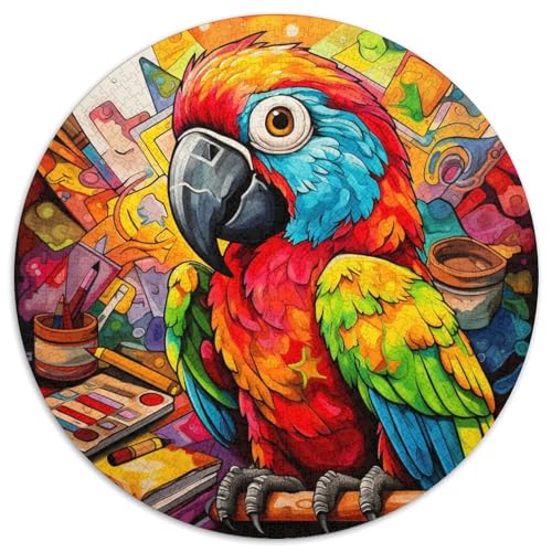 Puzzle für Erwachsene, 1000 Teile, Tiere, Vögel, Papageien, rund, Papppuzzle, anspruchsvolles Denkspiel für Teenager, perfekt als Heimdekoration oder Geschenk (67,5 x 67,5 cm) von XHAXING
