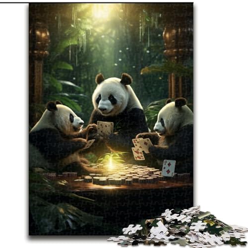 Puzzle für Erwachsene, 1000 Teile, Tiere Spielen Poker, Puzzle aus Holz, anspruchsvolles Denkspiel für Teenager, unterhaltsames interaktives Spiel für die ganze Familie, 1000 Teile(50x75cm) von XHAXING