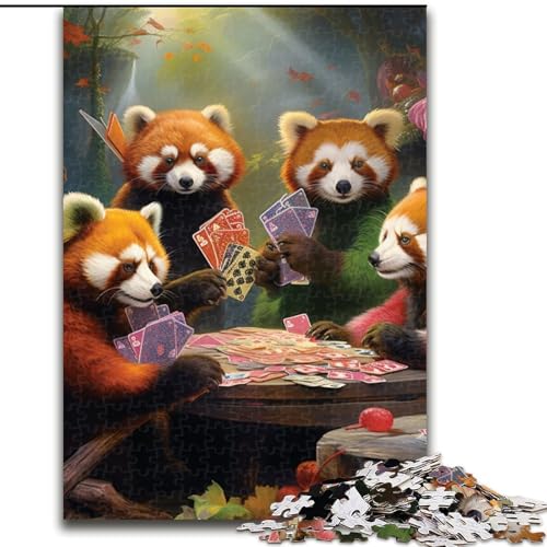 Puzzle für Erwachsene, 1000 Teile, Tiere Spielen Poker, Puzzle aus Holz, für Teenager und Familienspaß, 1000 Teile(50x75cm) von XHAXING