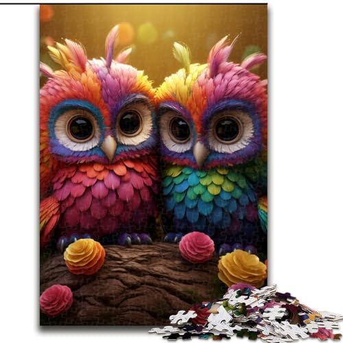 Puzzle für Erwachsene, 1000 Teile, Tierkunst-Eulen-Puzzle aus Pappe, anspruchsvolles Denkspiel für Teenager, Spaß für den Familienspieleabend, 1000 Teile(26x38cm) von XHAXING