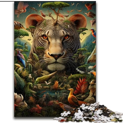 Puzzle für Erwachsene, 1000 Teile, Tierwelt-Puzzle aus Holz, Spaß für die ganze Familie, Basteln, perfekt für Geburtstage, Feiertage, 1000 Stück(50x75cm) von XHAXING