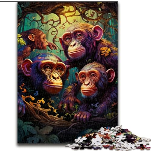 Puzzle für Erwachsene, 1000 Teile, Tierwelt-Puzzle aus Holz, anspruchsvolles Denkspiel für Teenager, unterhaltsames interaktives Familienspiel, 1000 Teile(50x75cm) von XHAXING