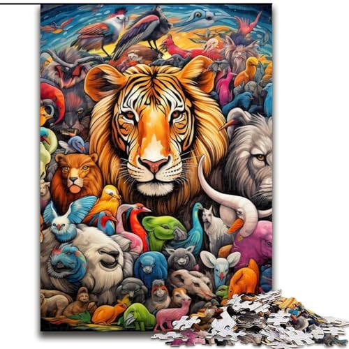 Puzzle für Erwachsene, 1000 Teile, Tierwelt-Puzzle aus Pappe, Spaß für die ganze Familie, Basteln, perfekt für Geburtstage, Feiertage, 1000 Stück(26x38cm) von XHAXING