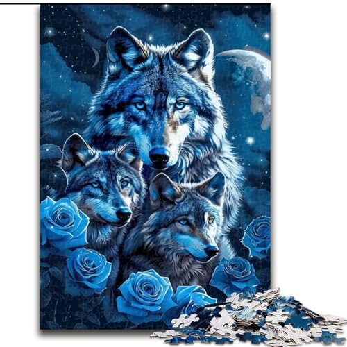 Puzzle für Erwachsene, 1000 Teile, Tierwölfe, Puzzle aus Pappe, mit interaktivem Familienspiel, Kinder ab 14 Jahren, 1000 Teile(26x38cm) von XHAXING