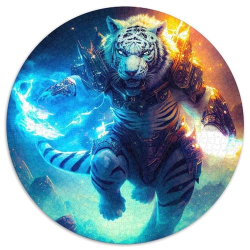 Puzzle für Erwachsene, 1000 Teile, Tiger, runde Papierpuzzles, Geburtstage, Weihnachten, Halloween, Thanksgiving, Ostern (Größe 67,5 x 67,5 cm) von XHAXING