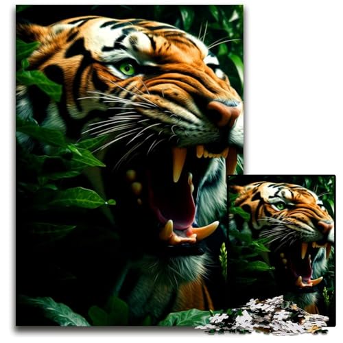 Puzzle für Erwachsene, 1000 Teile, Tiger-Puzzle aus Pappe, Denkspiel für Erwachsene, für Teenager und Familieninteraktion, 26x38cm Puzzle für Erwachsene, 1000 Teile, Tiger-Puzzle aus Pappe, Denkspiel für Erwachsene, für Teenager und Familieninteraktion, 26x38cm von XHAXING
