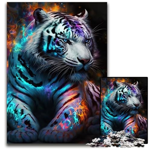 Puzzle für Erwachsene, 1000 Teile, Tiger-Puzzle aus Pappe, Denkspiel für Erwachsene, für Teenager und Familieninteraktion, 26x38cm Puzzle für Erwachsene, 1000 Teile, Tiger-Puzzle aus Pappe, Denkspiel für Erwachsene, für Teenager und Familieninteraktion, 26x38cm von XHAXING