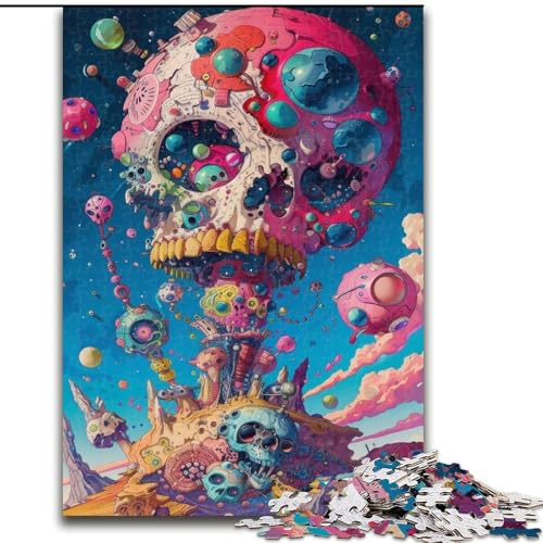 Puzzle für Erwachsene, 1000 Teile, Totenkopf-Puzzle aus Pappe, Weihnachten, Halloween, Ostern, Neujahr, 1000 Teile(26x38cm) von XHAXING