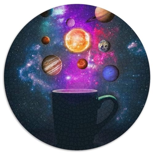 Puzzle für Erwachsene, 1000 Teile, Universum, Galaxie, rund, aus Pappe, Geburtstag, zu Weihnachten und Halloween (Größe 67,5 x 67,5 cm) von XHAXING